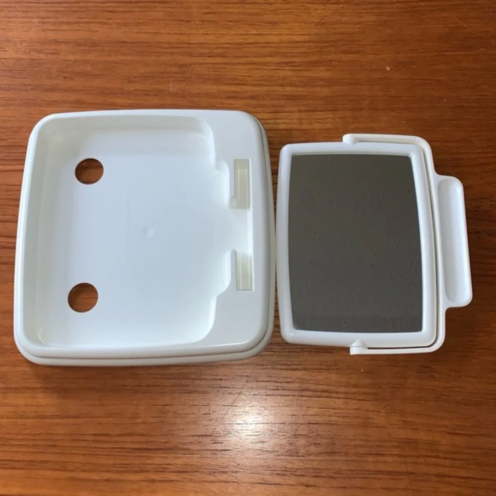 Mary Kay white tray/stand and compact mirror.